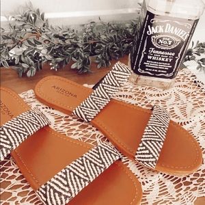 arizona tribal patterned slip on sandals